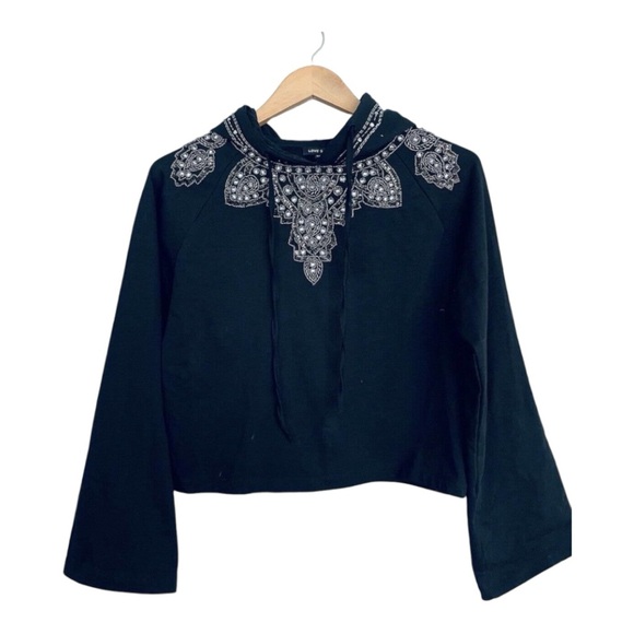 Love Sam Tops - Anthropologie Love Sam Black Beaded Embellished pullover hoodie S